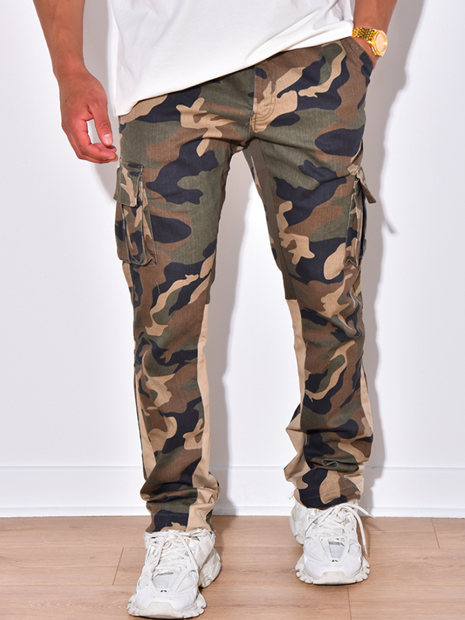 Men's Army Green Camouflage Cargo Pants With Detachable Legs