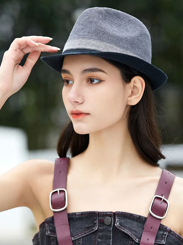 Woven Contrast Color Sun-Protection Hats&Caps