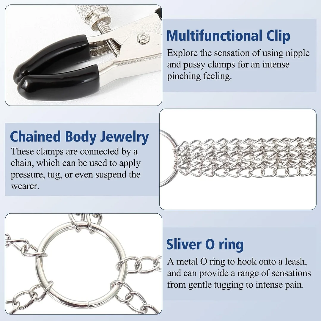 Nexlink - Bdsm Sexy Nipple Clamps Pussy Clamps With Chain