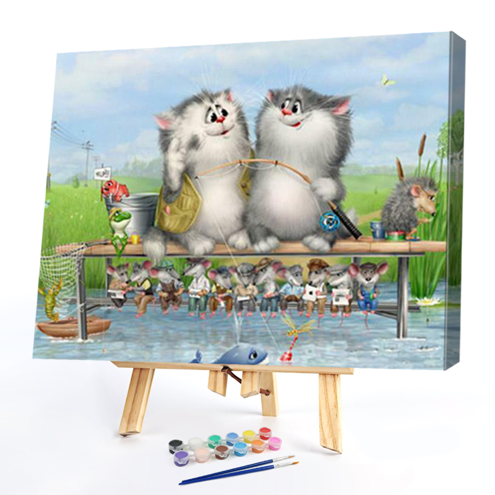 

50*40cm - Paint By Numbers - Cat, 501 Original