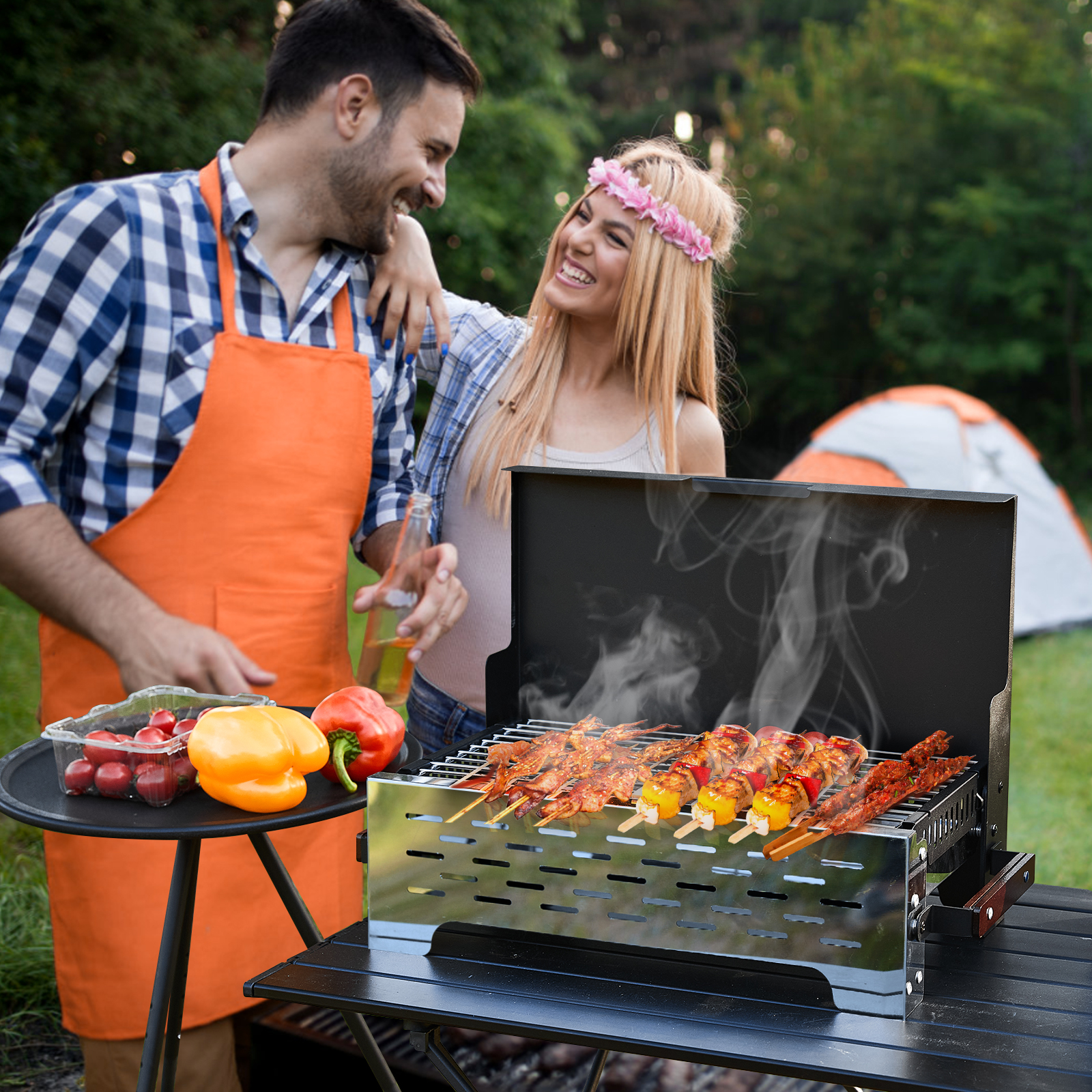 AUXTUR Folding Portable Charcoal Grill