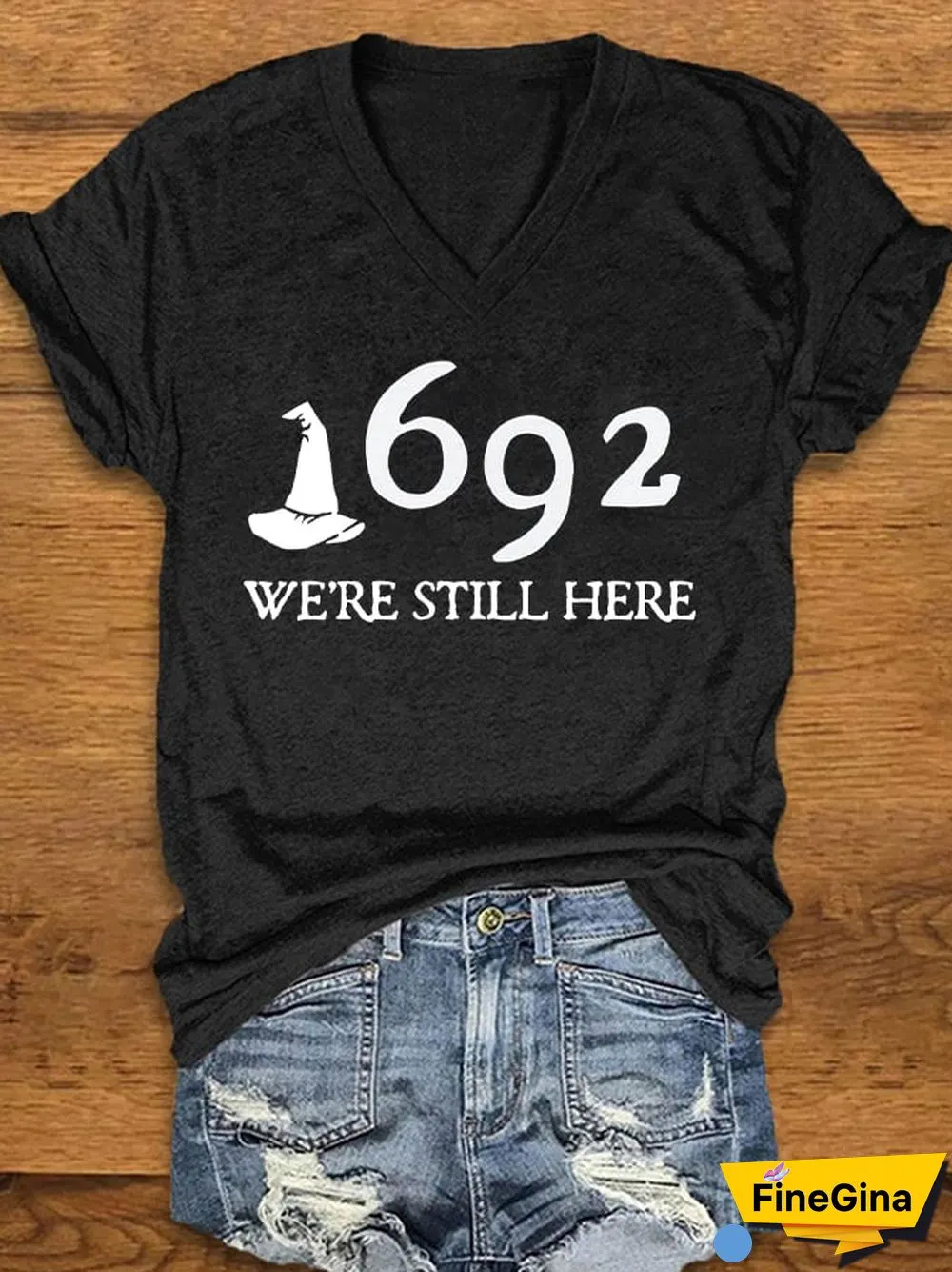 Women's 1692 Salem Witch "We're Still Here" Print T-shirt