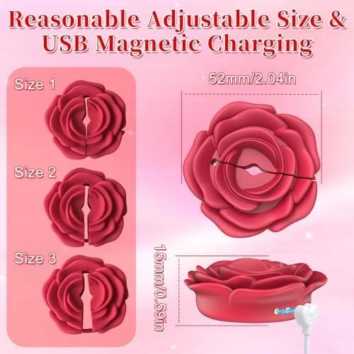 Rosette - Rose-shaped Nipple Toys Nipple Clamps Adjustable Vibrator With Remote Control