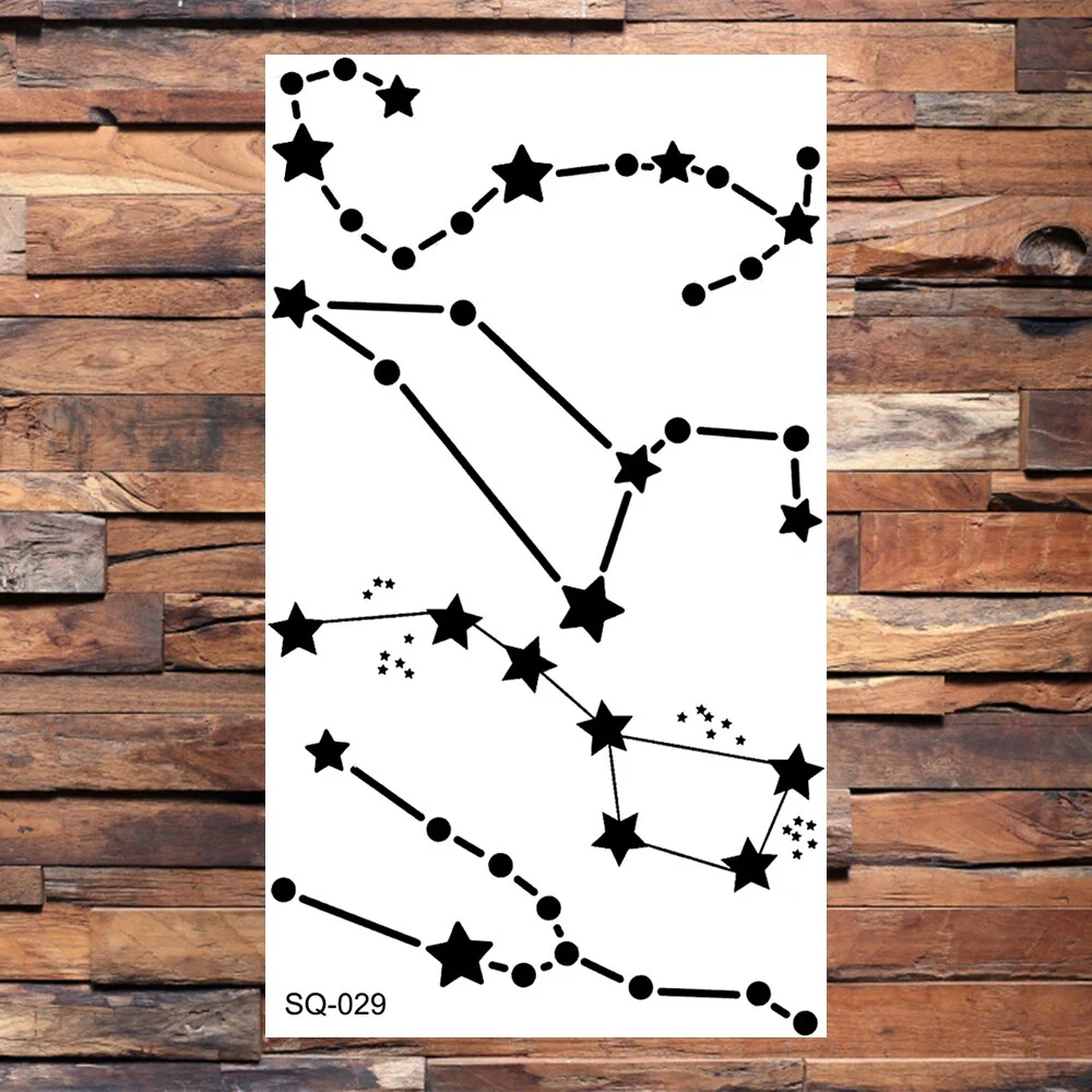 Black Elephant Cartoon Diamond Arrow Temporary Tattoos For Children Adults Realistic Pirate Flower Feather Fake Tatoos Sticker