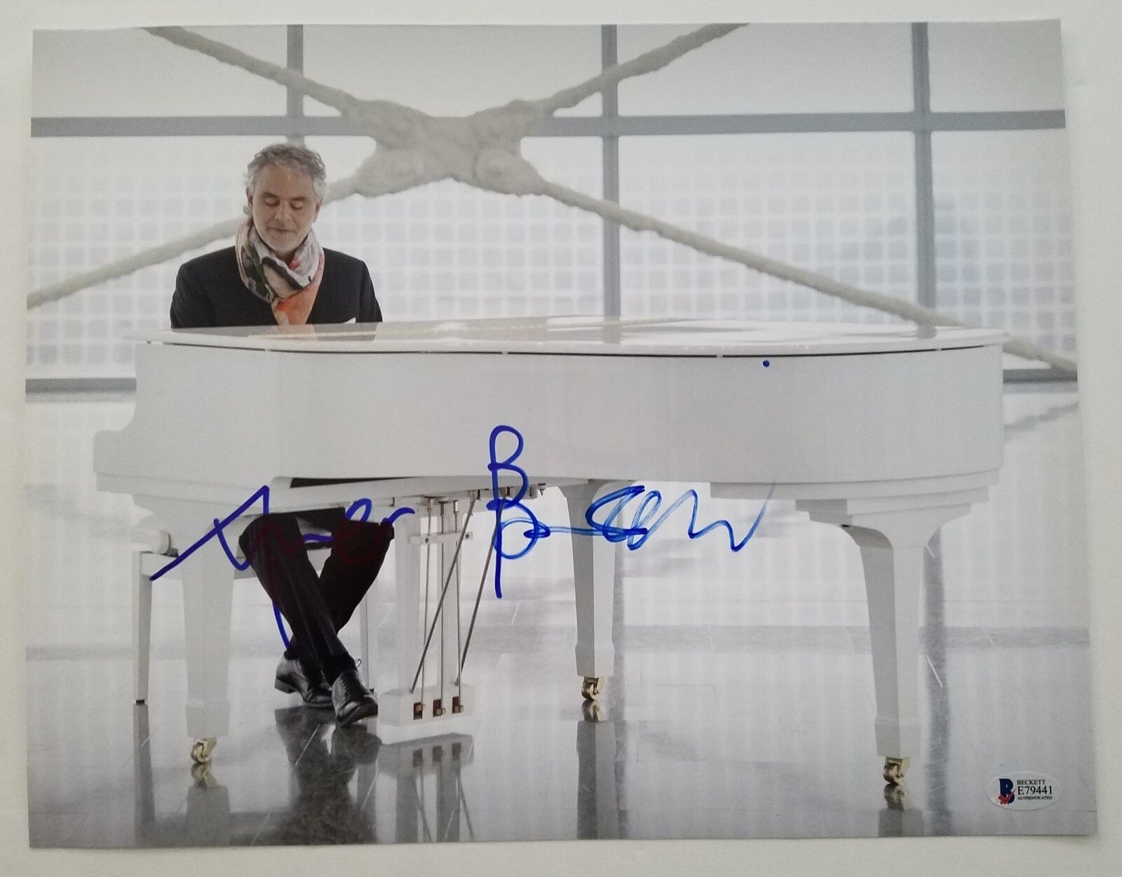 Andrea Bocelli Signed 11x14 Photo Poster painting Italian Opera Singer Songwriter Legend BAS