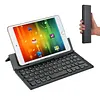 Foldable keyboard, tri-fold Bluetooth keyboard, aluminum alloy mini wireless keyboard for mobile phones and tablets