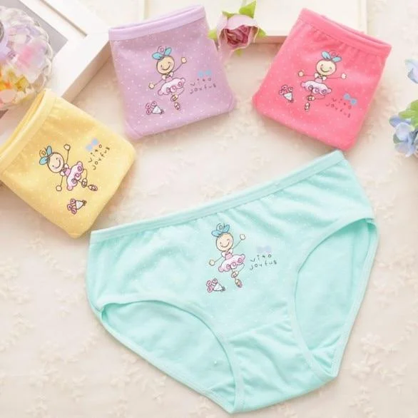 4Pcs Lot New Arrive Kids Underwear Cotton Baby Girl Panties Children's Briefs Cartoon Designs Shorts 2 To 10 Years ZL15