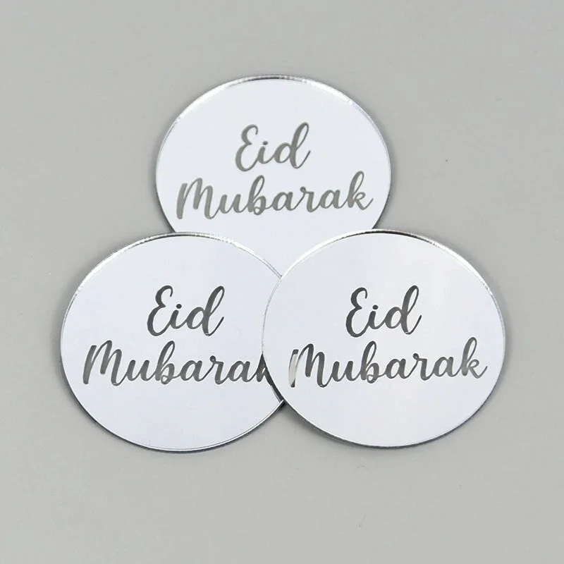 5/10pcs Eid Mubarak Acrylic Cupcake Topper Gold Ramadan Kareem Cake Topper Islamic Muslim Festival Party Cake DIY Decorations