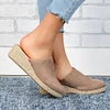 Mule Espadrille Wedges Suede Closed Toe Women Sandals
