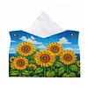 DIY PU Diamond Painting Tissue Box Kit Desktop Tissue Holder with Rhinestone Diamond Desk Decorative Tissue Box for Adults Desktop Storage Organizer 