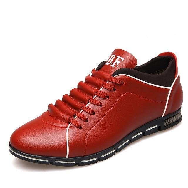 Men's Casual British Style Flats PU Leather Lace Up Oxford Shoes