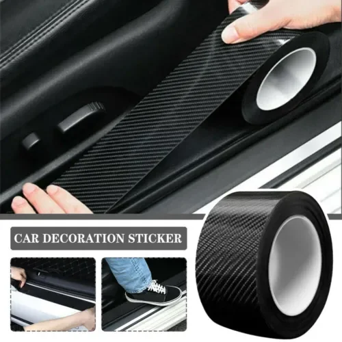 Dronehint Carbon Fiber Car Parts Door Sill Protector Scuff Plate Trim Sticker Accessories (For: Acura) Parts