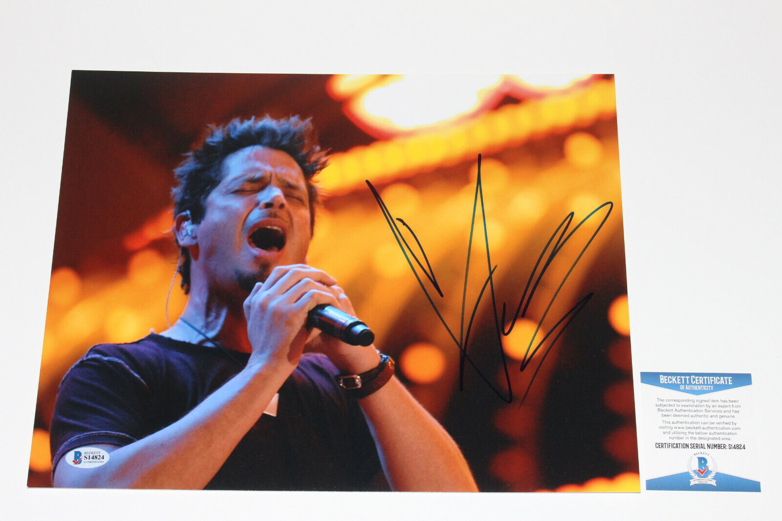 CHRIS CORNELL AUDIOSLAVE SIGNED 11X14 Photo Poster painting COA SOUNDGARDEN BECKETT COA BAS