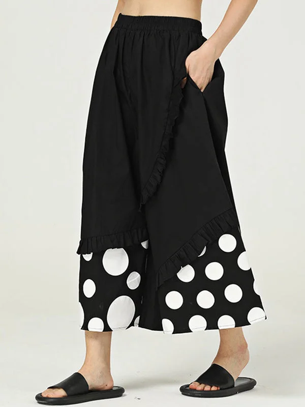 Original Polka-Dot Falbala Loose Wide Leg Pants