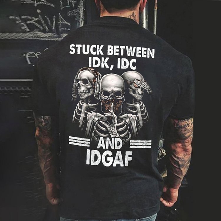 BrosWear Men's Skull Slogan Casual Short Sleeve T-shirt