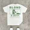 Fashionable Character Blond Print Round Neck T-Shirt