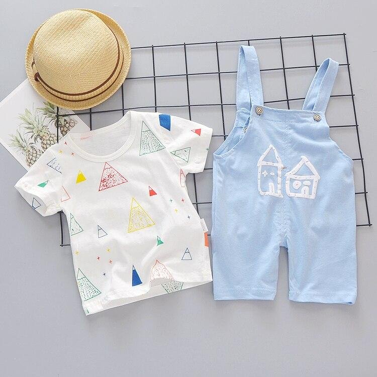 Baby Boys Clothes 2021 Summer Cotton Suit T-shirt + Overall 2 PCS Children Outfit Short Costume for Kids Suits 4 Pieces