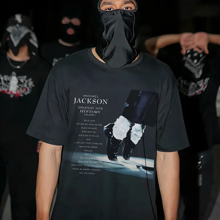 Michael Jackson Greatest Hits History Printed Men's T-shirt