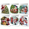 (US Only)6PCS DIY Santa Claus Diamond Art Greeting Cards Congratulations Cards & Gifts