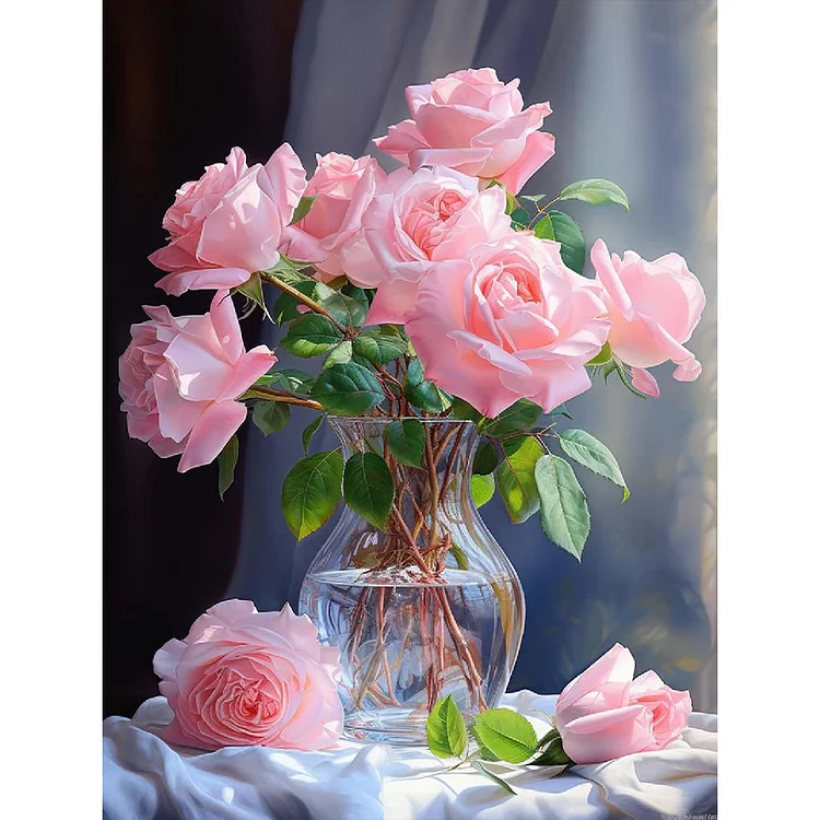 1 piece pack diamond painting colorful rose set for adult and beginner 5D  full Rhinestone art set with round Rhinestone DIY gemstone art painting set  home wall decoration gift(40cm*30cm)