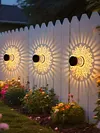 Solar Powered Deck Step Stair Lights Mandalas Theme Waterproof Fence Light Decorative Mandalas Lights for Garden Post Patio Backyard Yard Decor