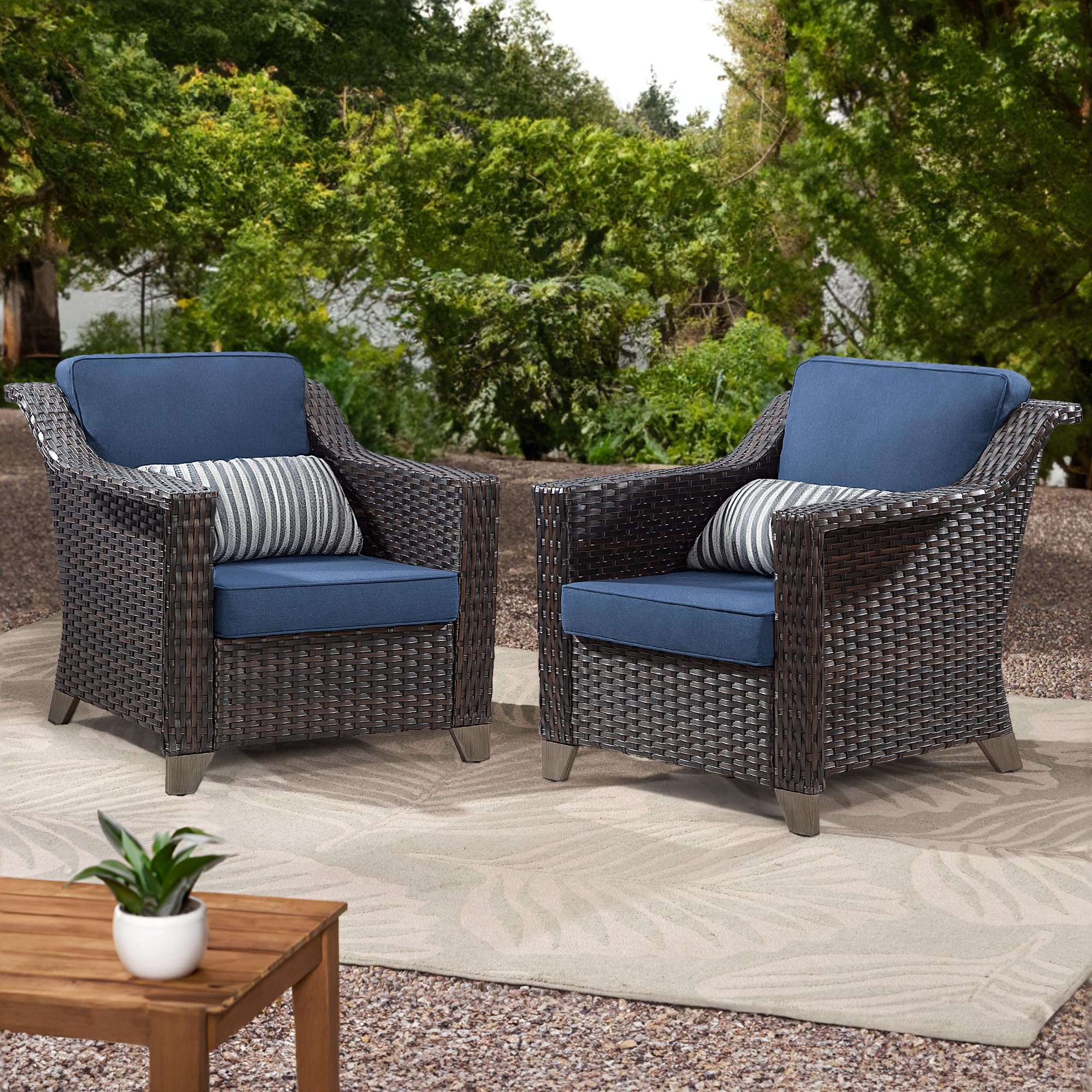 Joyside Outdoor Rattan Wicker Chairs Set of