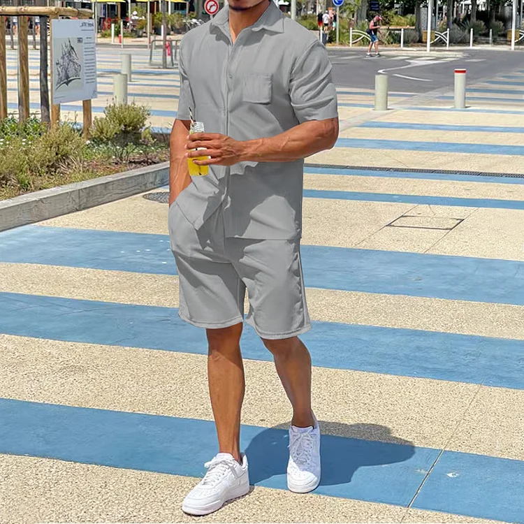 Broswear Causal Shorts Shirt And Shorts Co-Ord