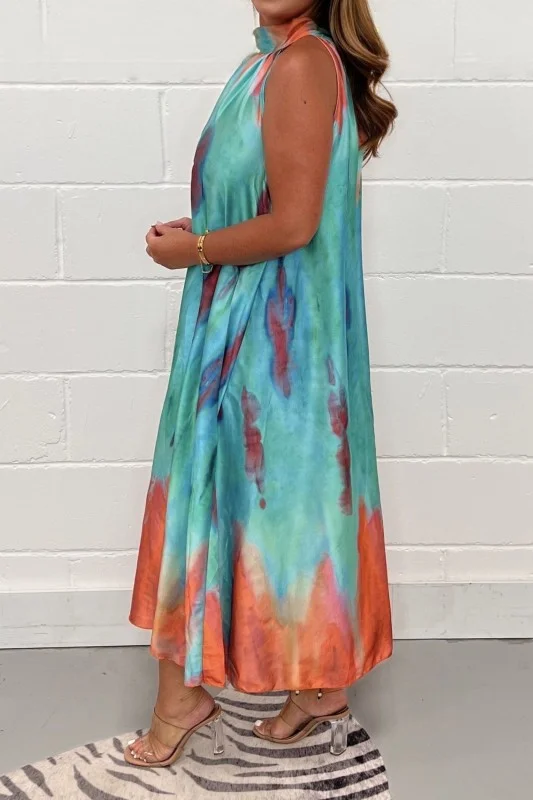 Dip Dye Halter Maxi Dress