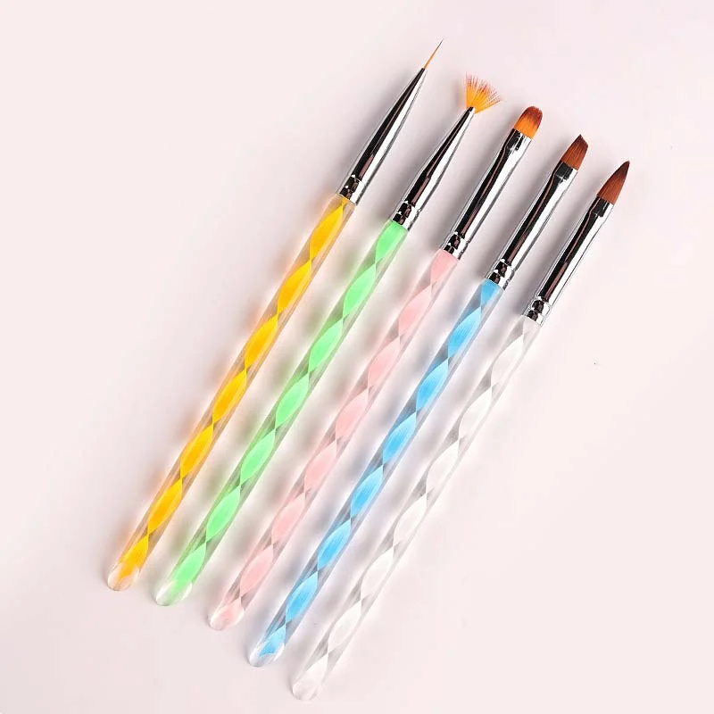 Nail UV Gel Brush Liner Pen Crystal Handle Manicure Nail Art Acrylic UV Gel Polish Design Dot Pen Extension Painting Brush Tools-Nail Inspo