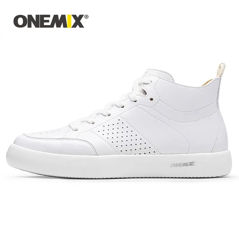 ONEMIX Skateboarding Shoes Light Cool Sneakers Soft Micro Fiber Leather Upper Elastic Outsole Men Shoes Walking EUR Size 39-45