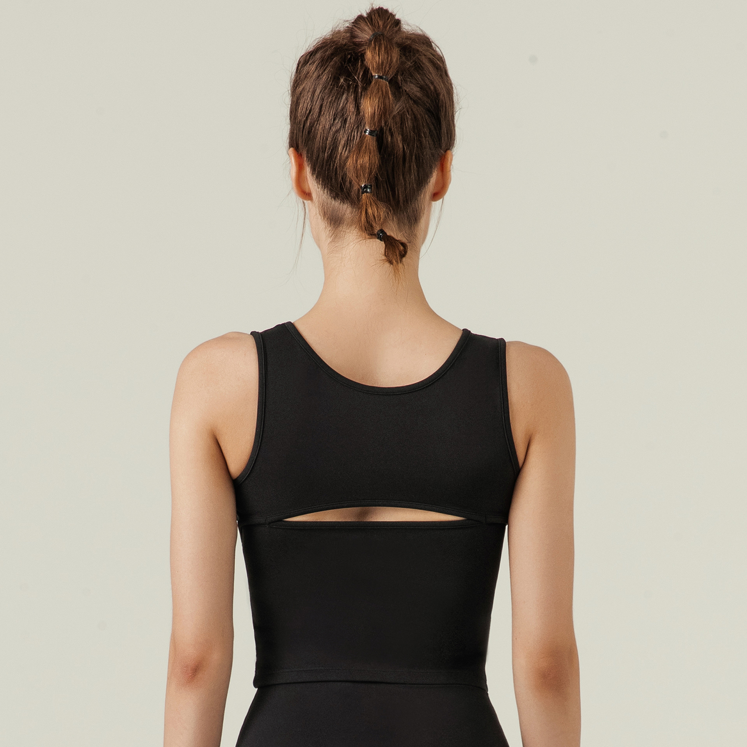 Buy different colors and types of women's eco skin friendly sustainable spandex sports gym workout tank top on Hergymclothing Black