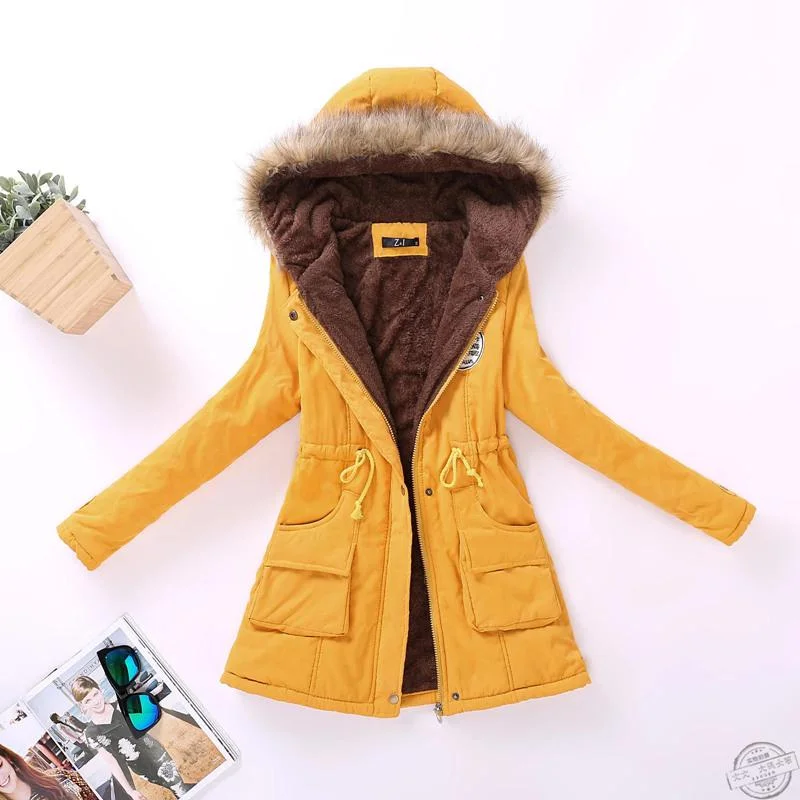 Ailegogo 2021 New Parkas Women Winter Coat Thickening Cotton Winter Jacket Womens Outwear Parkas For Female