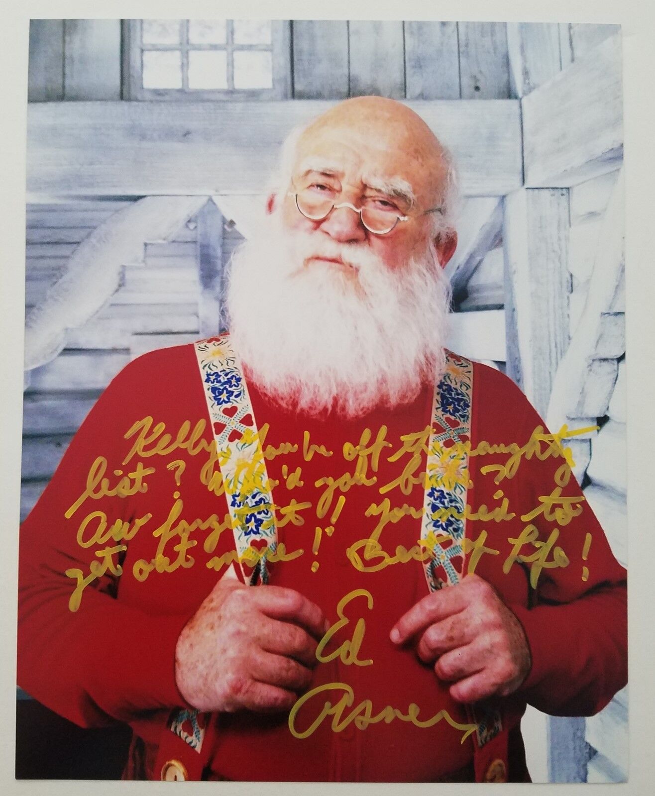 Ed Asner Signed Santa Claus 8x10 Photo Poster painting Elf Actor Pixar Long Inscription RAD