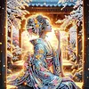 5D DIY Diamond Art Painting Kit Partial Drill(Sakura Pavilion Beauty)
