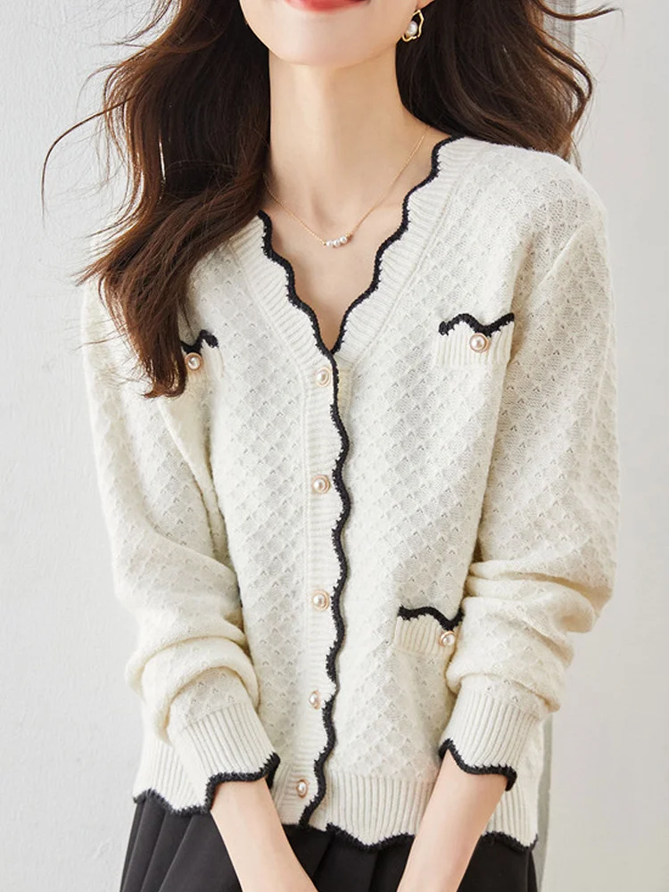 Classic V-Neck Loose Knitted Cardigan