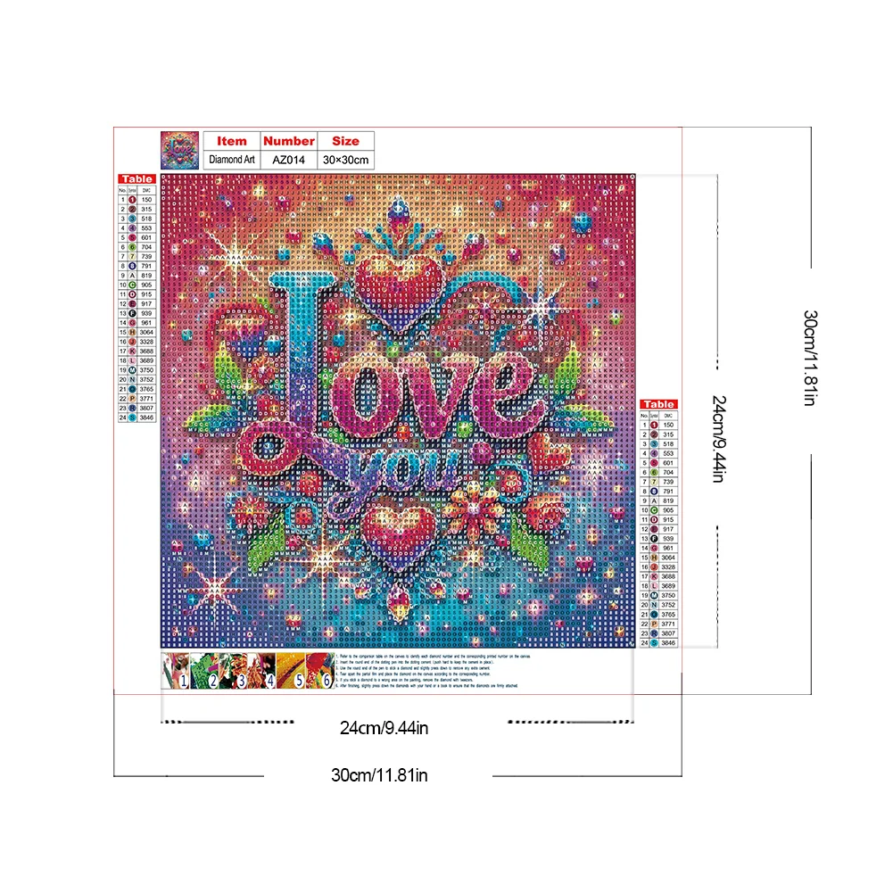 Diamond Painting - Full Round Drill - Love(Canvas|30*30cm)