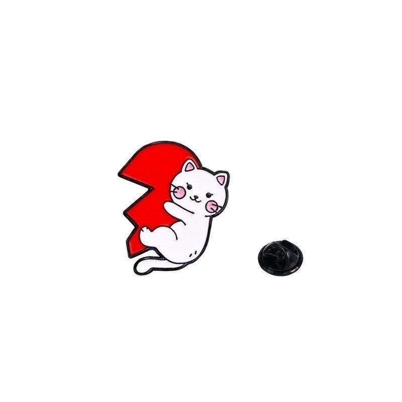 Cartoon Style Cute Minimalist Heart Shape Cat Alloy Enamel Plating Unisex Brooches Collar Pin