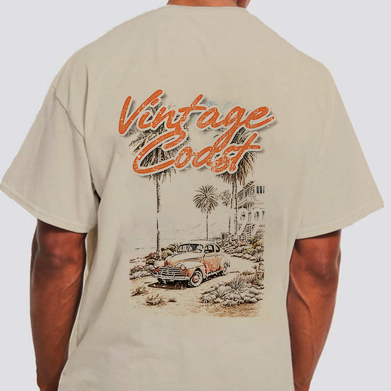 Men's Oversize Retro Vintage Print T-shirt
