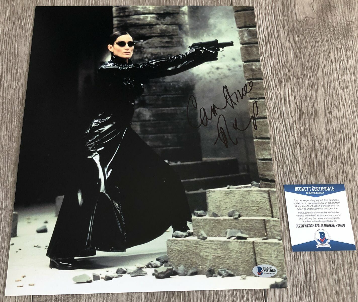 CARRIE ANNE MOSS SIGNED THE MATRIX 11x14 Photo Poster painting B w/EXACT PROOF & BECKETT BAS COA