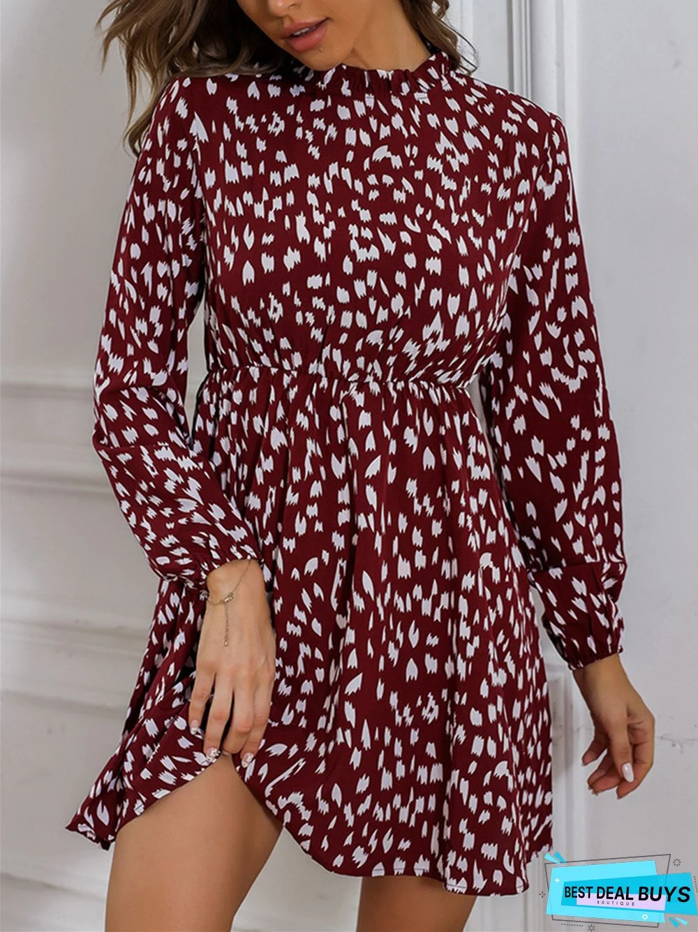 Temperament Strap Long Sleeve Dress