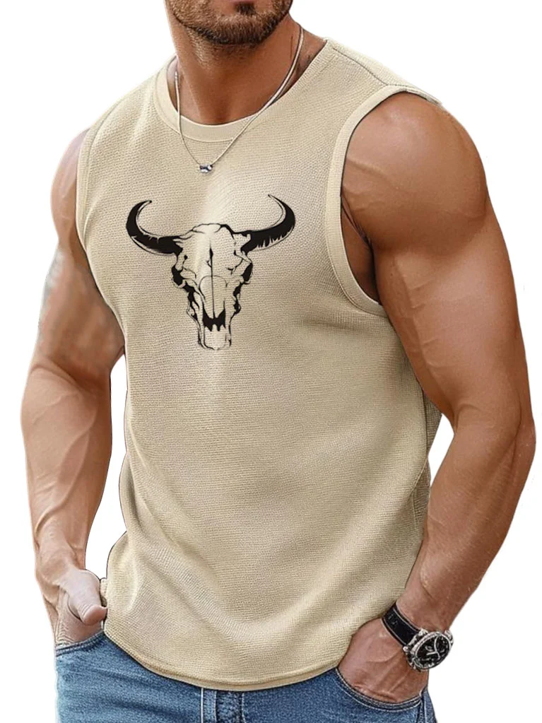 Men's Sports Casual Comfortable Retro Print Sleeveless T-Shirt
