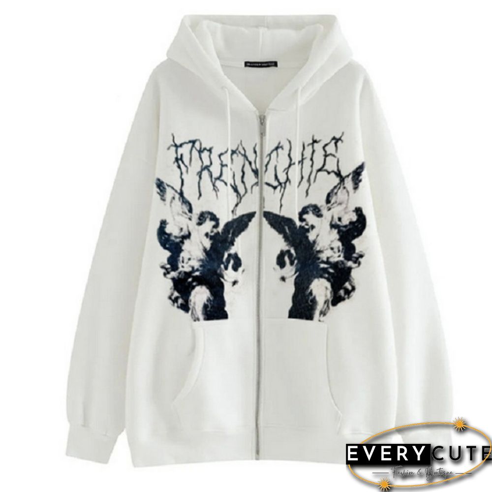 Autumn & Winter New Fashion Brand Camouflage Shark Head Couple Loose Hooded Coat Sweater
