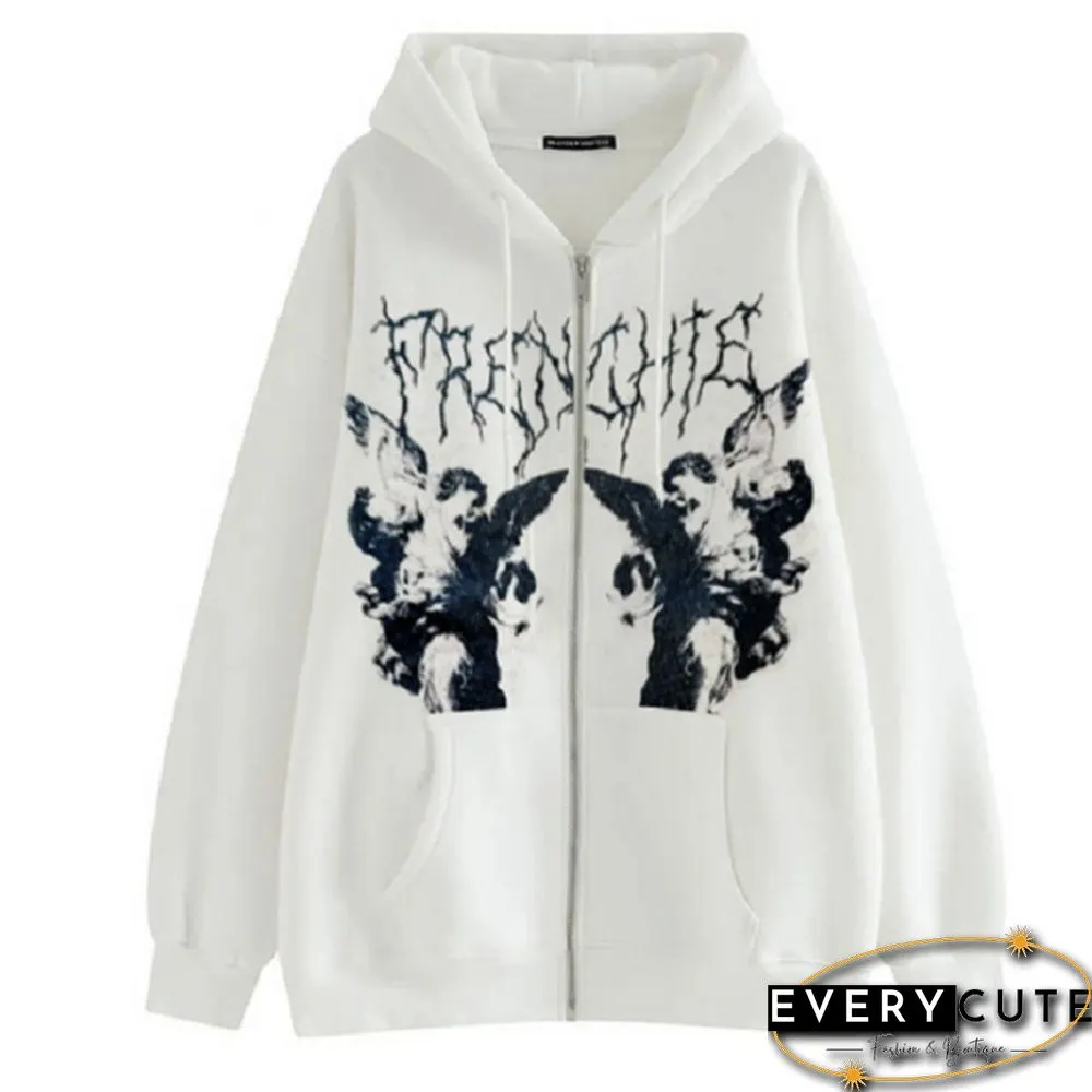 Autumn & Winter New Fashion Brand Camouflage Shark Head Couple Loose Hooded Coat Sweater