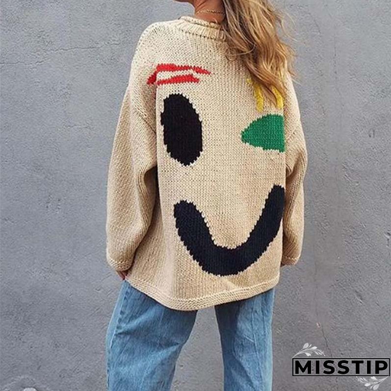 Smiley Casual Knit Sweater