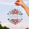 DIY Summer Flowers-Diamond Painting Pendant（Single-Sided)