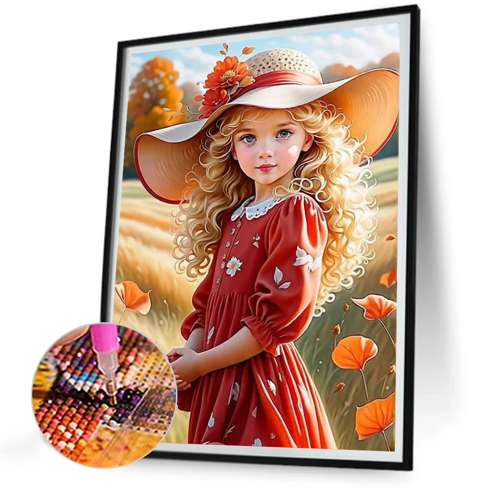 Diamond Painting - Full Round Drill - Girl(Canvas|30*40cm)