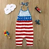 Kids Girl 4th Of July Independence Day Print Sleeveless Jumpsuit Rompers
