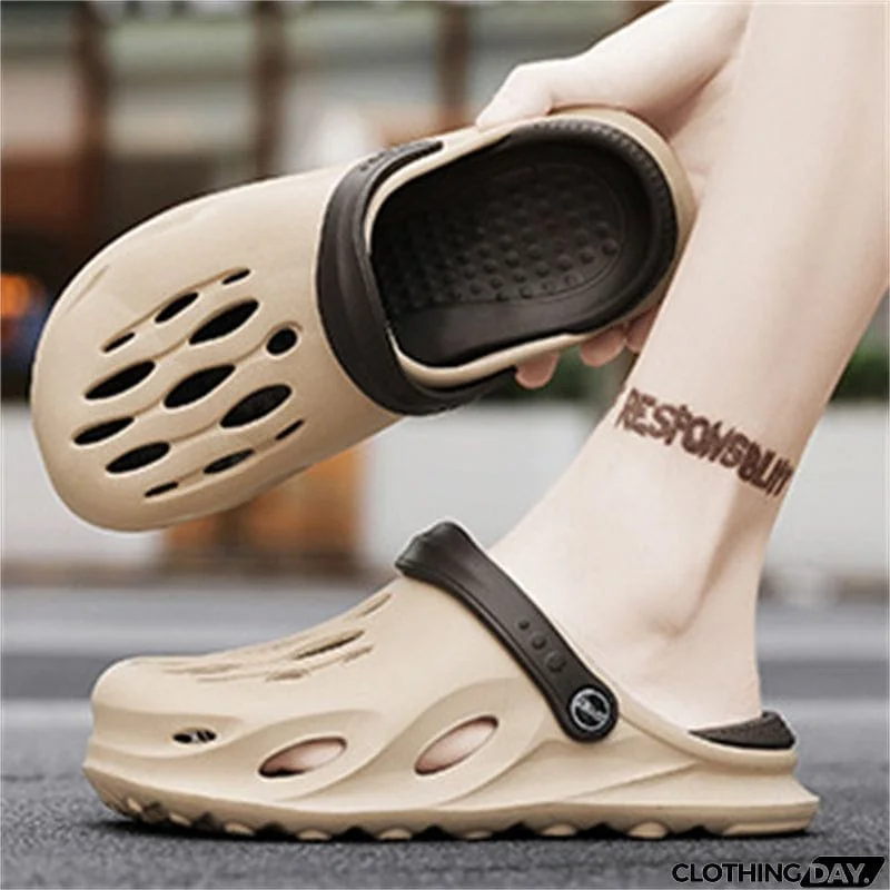 Male summer Outside Wear Non-slip Light Holes Sandals