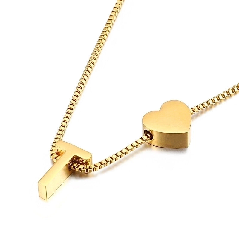 Titanium Steel 18K Gold Plated Korean Style Plating Letter Necklace
