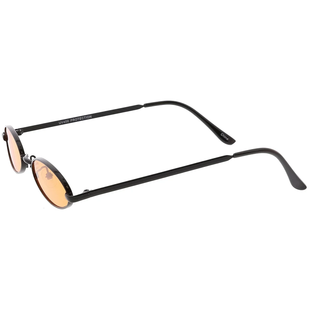 Extreme Small Oval glasses Color Tinted Flat Lens 51mm